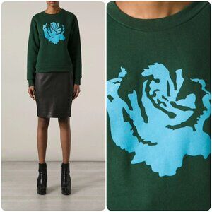 NWT Opening Ceremony Lucky Rose Cotton Blend Sweatshirt in Green Size S $180